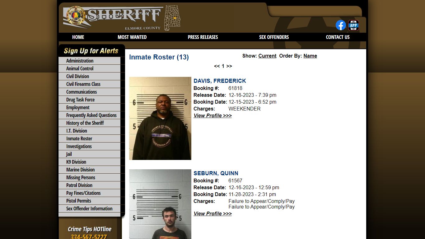 Inmate Roster - Elmore County AL Sheriff's Office